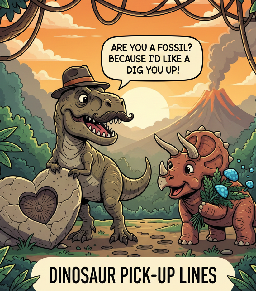 Dinosaur Pick Up Lines: Charm That’s Prehistoric