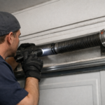 How do garage door repair technicians diagnose hidden spring fatigue?