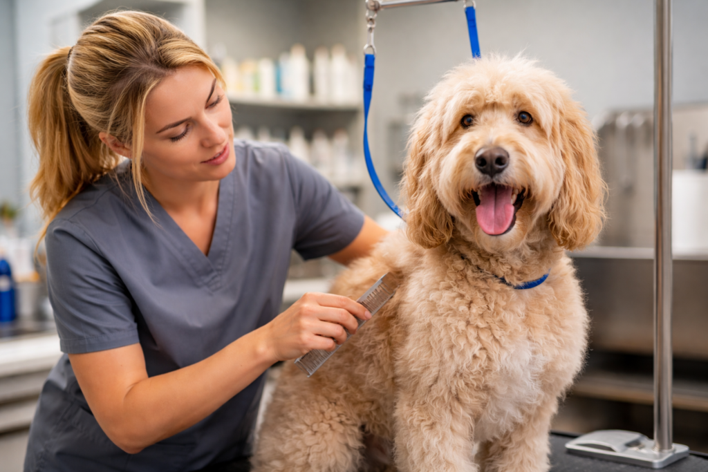 How do Pet Groomers Assess Coat Condition Before Grooming?