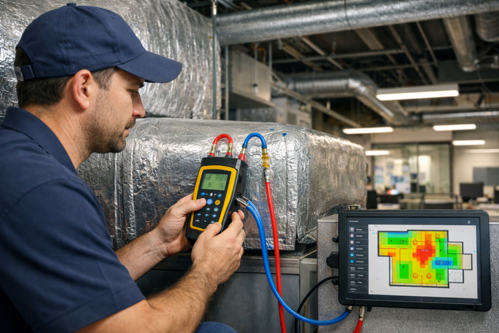 How do Static Pressure Mapping Across Multi-Tenant Commercial Buildings?