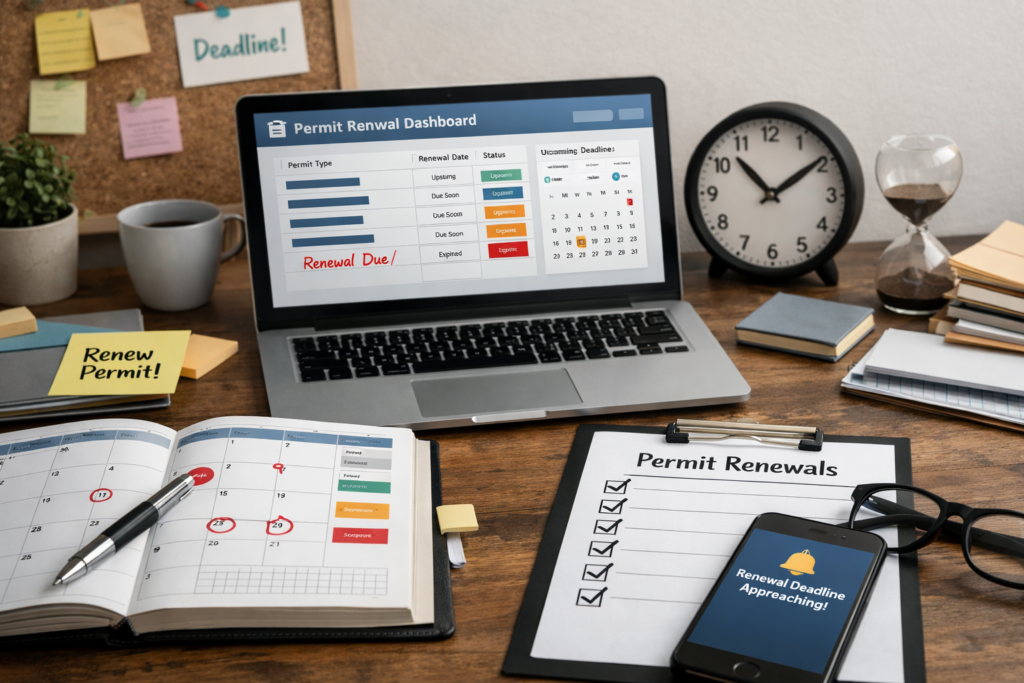 How do Businesses Track Annual Permit Renewal Deadlines Efficiently Without Last-Minute Scrambles?